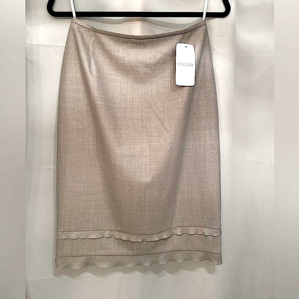 Escada Tan Pencil Skirt Knee-Length Work